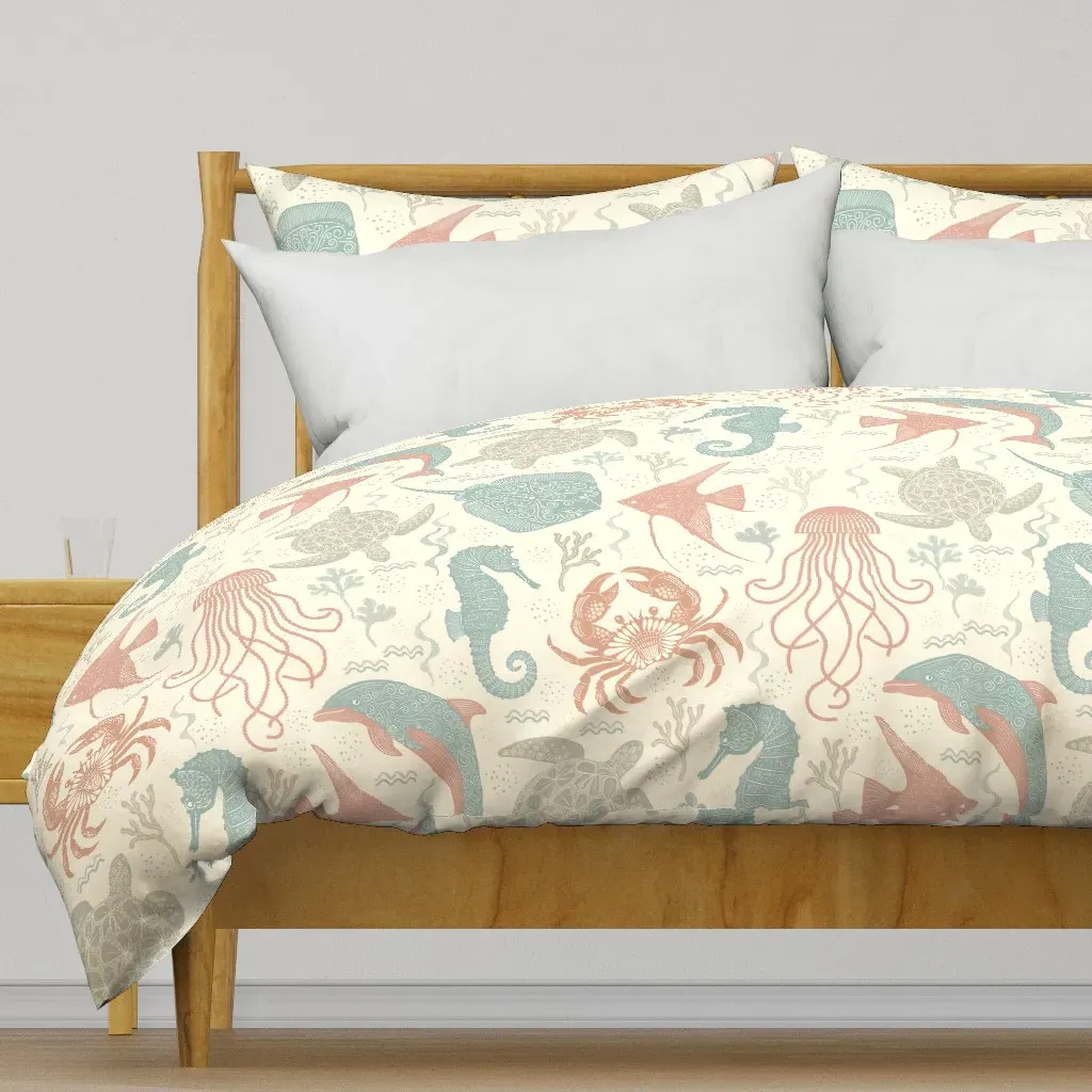 Ocean Dreamscape Duvet Cover - Dusty Blue product