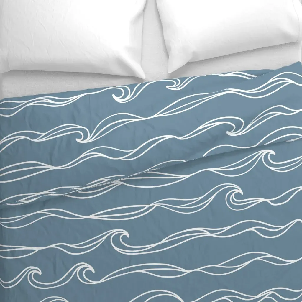 Ocean Waves Duvet Cover - White alternate view