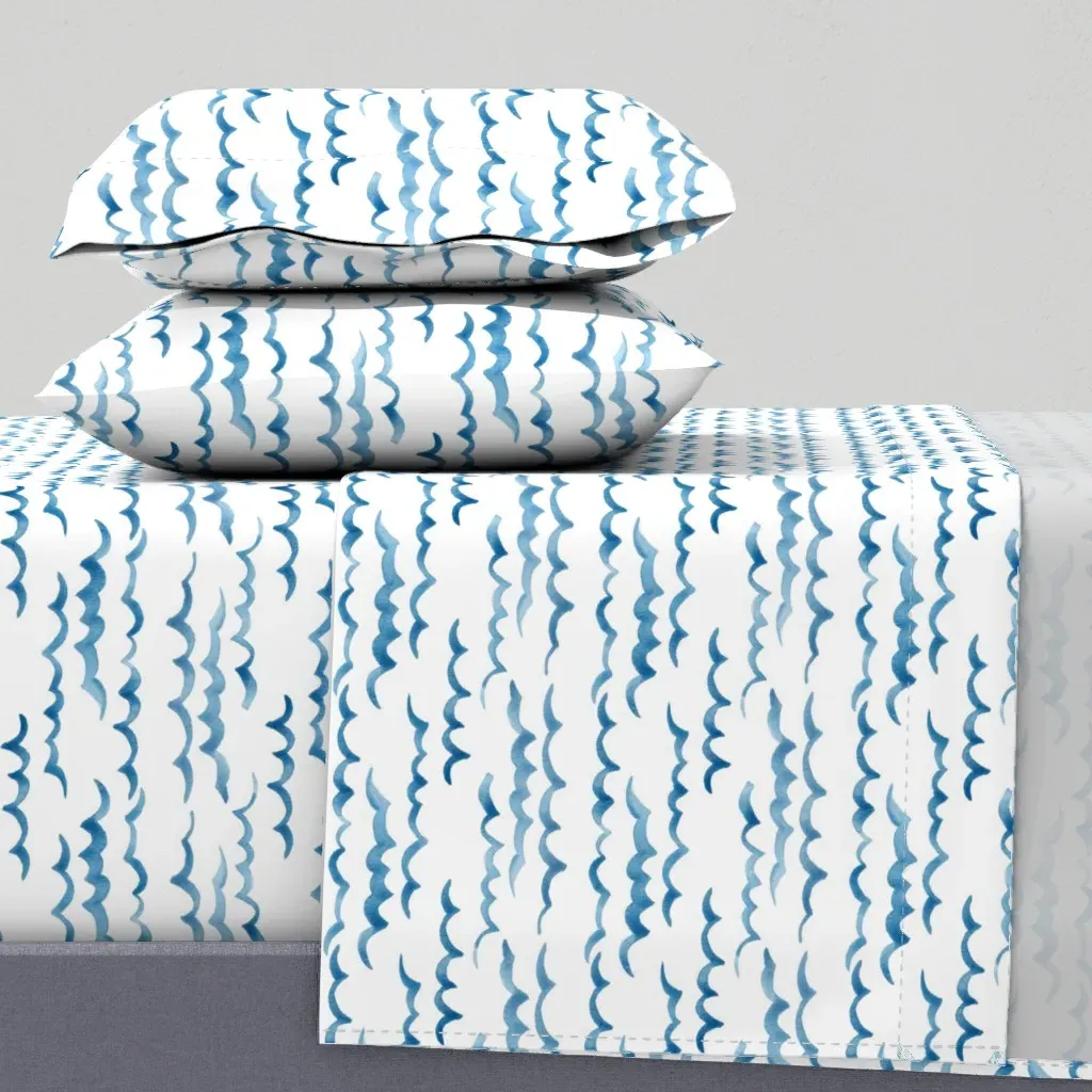 Ocean Waves Queen Sheet Set - Blue product