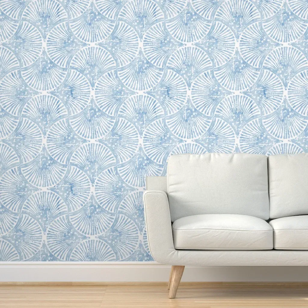 Ocean Whisper Peel and Stick Wallpaper - Light Blue product