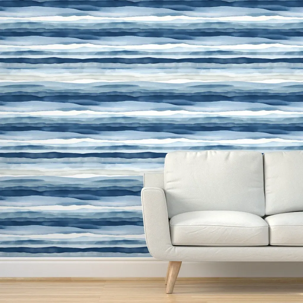 Ocean's Spectrum I Peel and Stick Wallpaper - Blue product