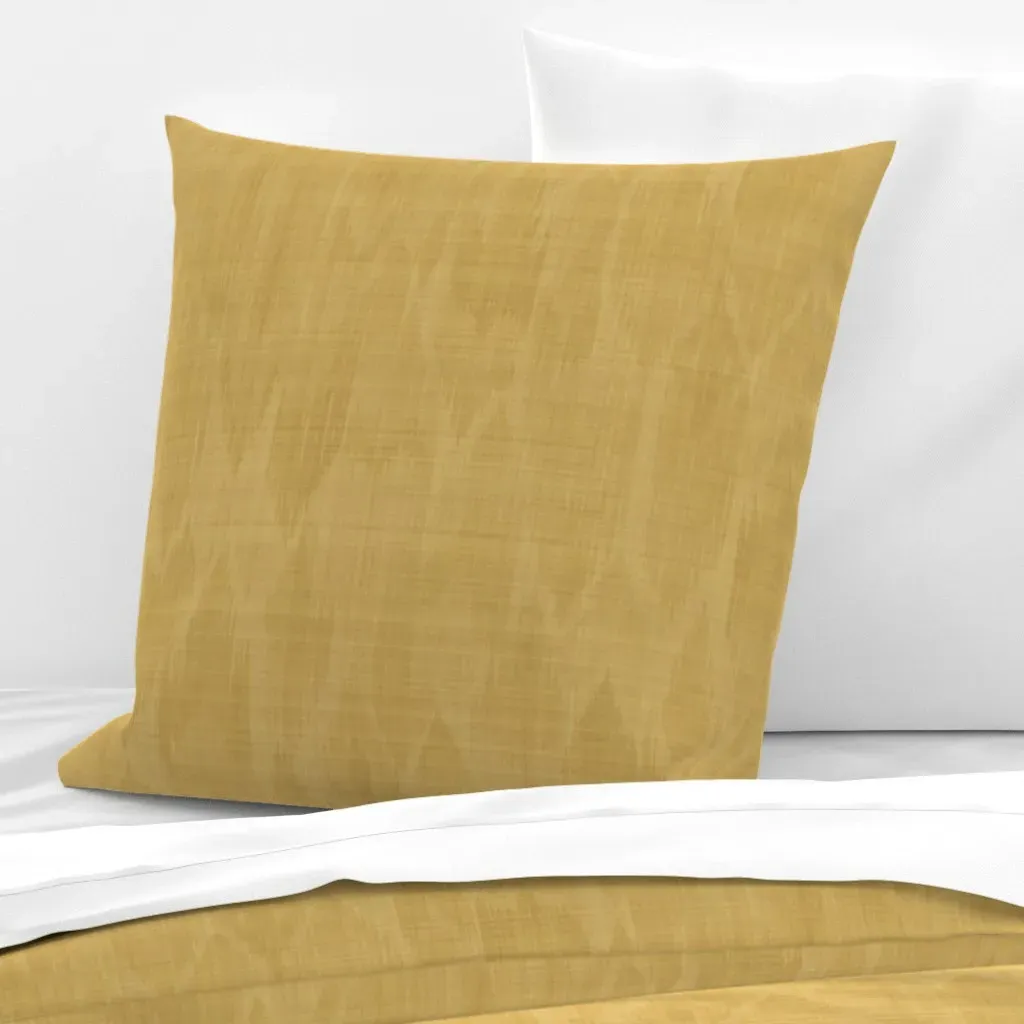Ochre Mustard Ikat Tonal Woven Texture Euro Pillow Sham - Beige product