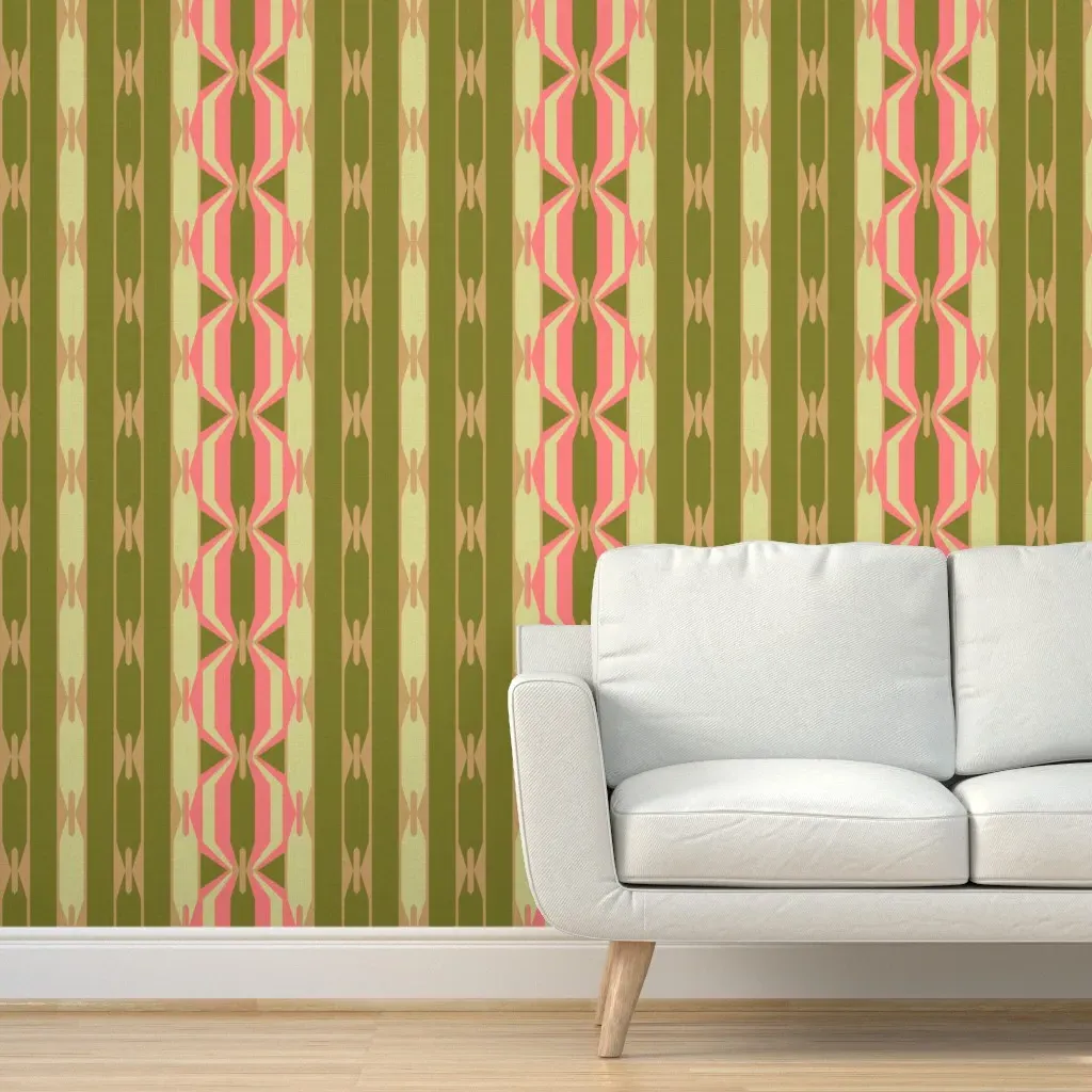 Octagonion No2 Springfrolic Large Peel and Stick Wallpaper - Olive Green product
