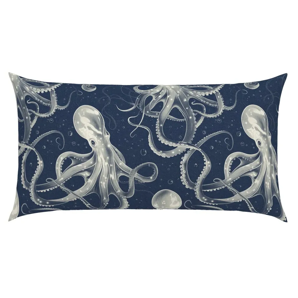 Octopus Nautical Pattern King Pillow Sham - Off-White product