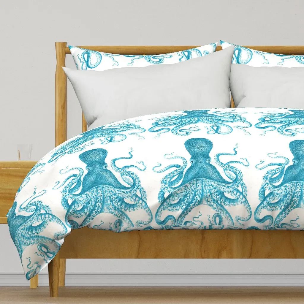 Octopus Navyc Duvet Cover - Aqua product