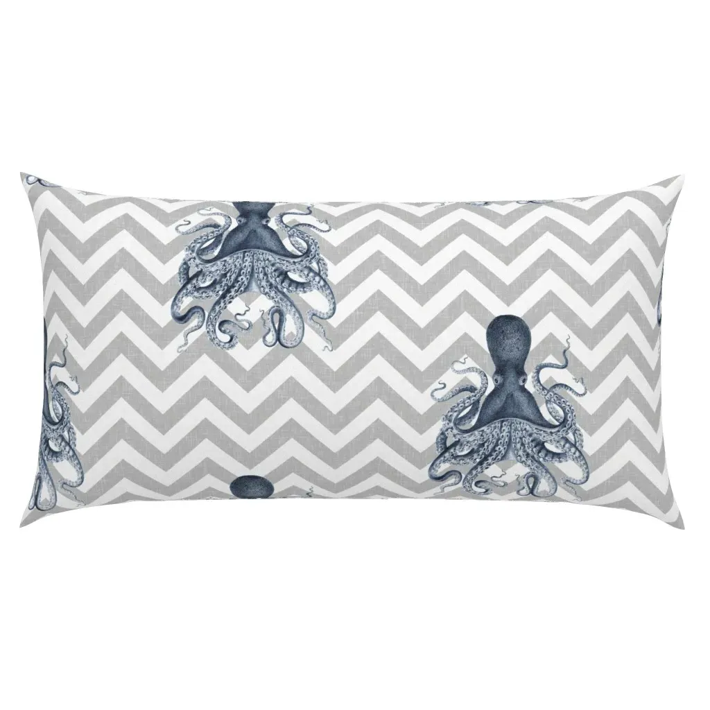 Octopus Oasis Chevron King Pillow Sham - Blue product