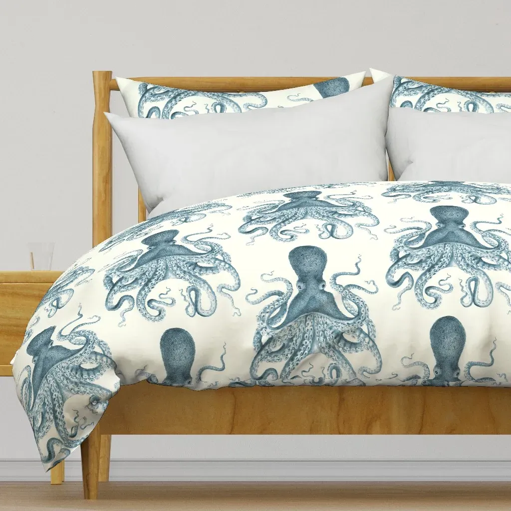 Octopus Oasis In Sea Duvet Cover - Blue product