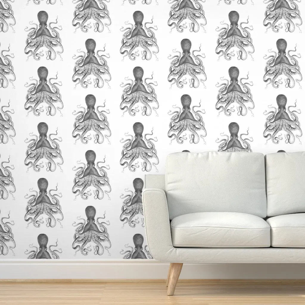 Octopus Oasis Peel and Stick Wallpaper - Charcoal product