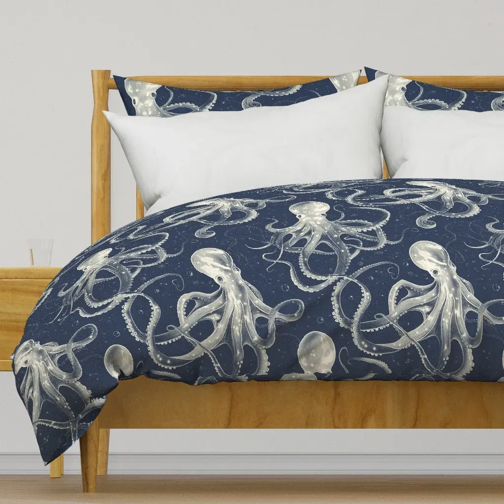 Octopus Pattern Vintage Duvet Cover - Off-White product