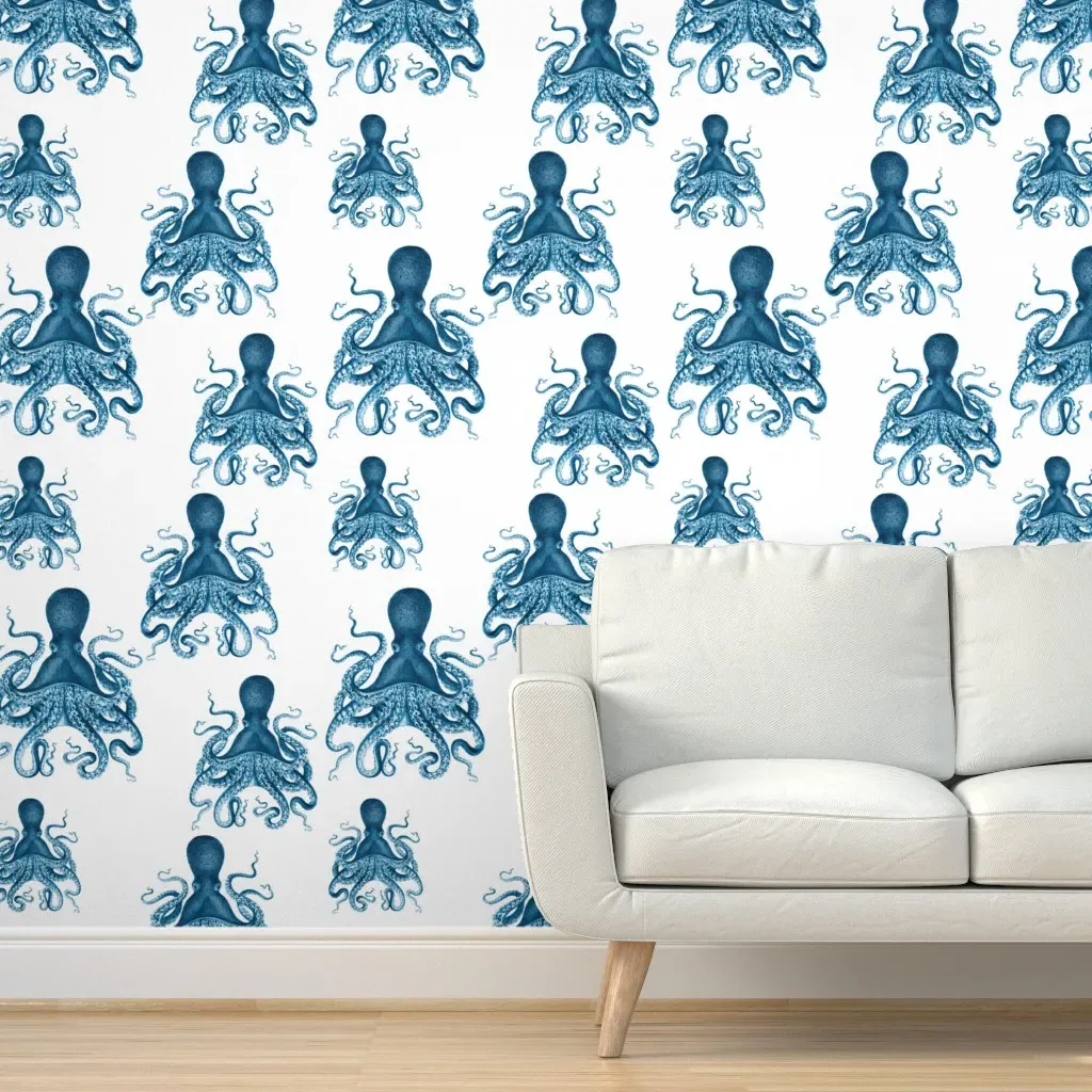 Octopus Verrucosus Medium Peel and Stick Wallpaper - Teal product