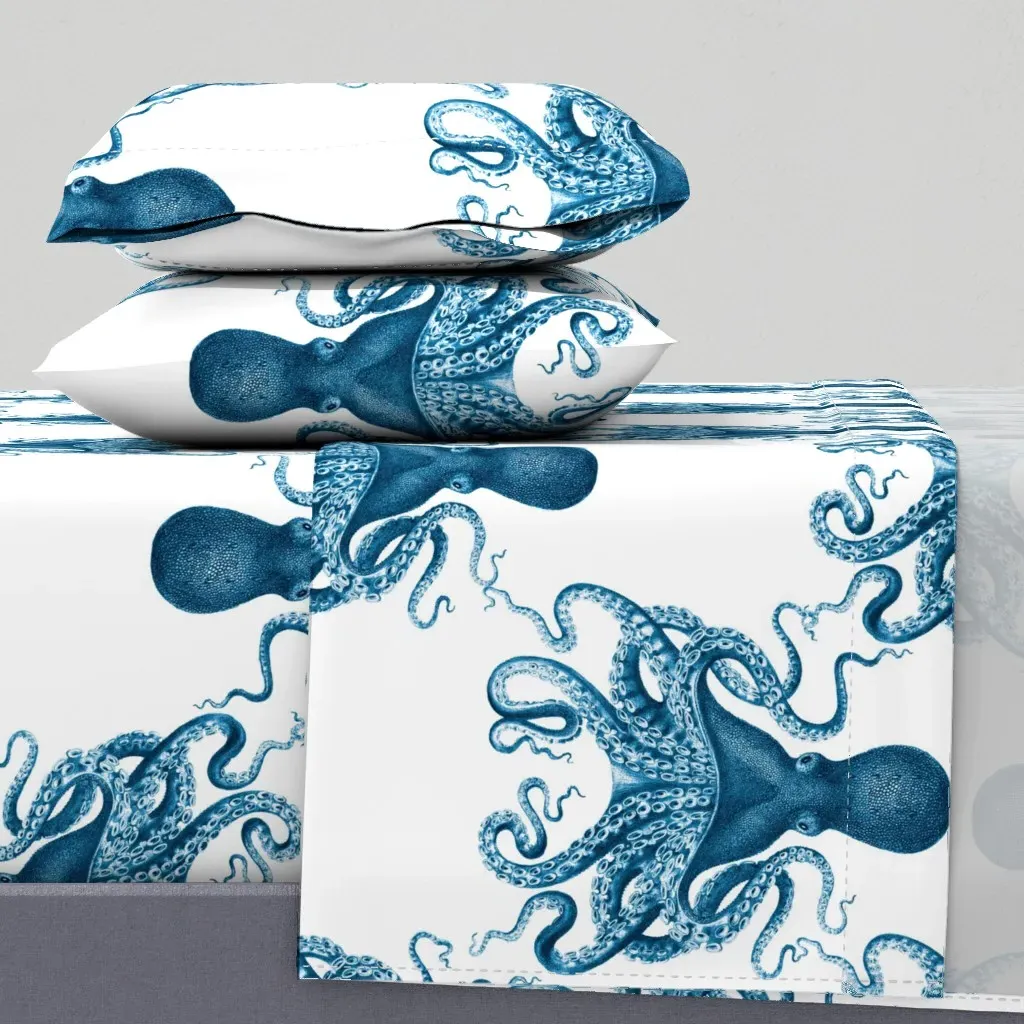 Octopus Verrucosus Twin Sheet Set - Blue product