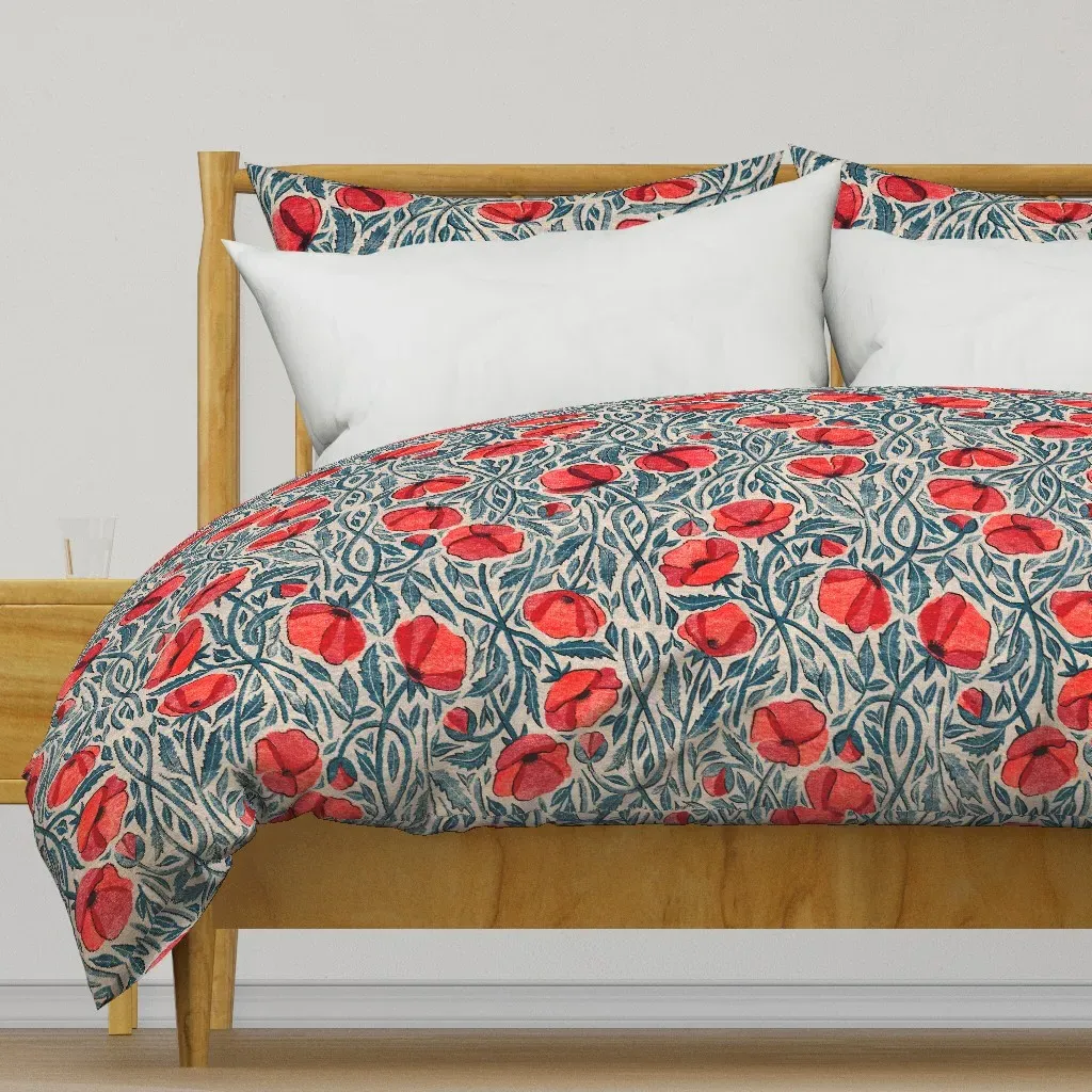 Of Sleep And Dreams Red Poppy Duvet Cover - Crimson Red product