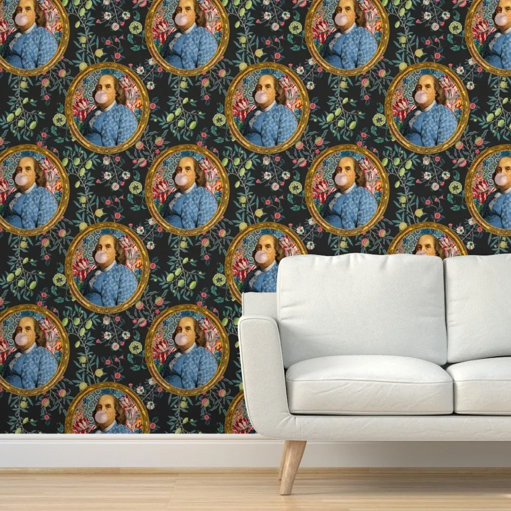 Og Bubble Gum Frankie Floral Peel and Stick Wallpaper - Black product