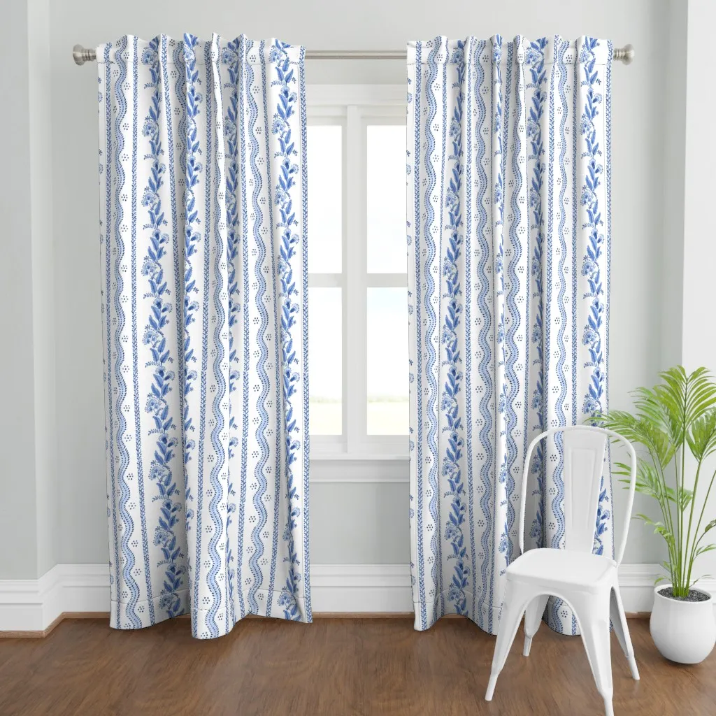 Og Emma Stripe Curtain Panel - Blue product