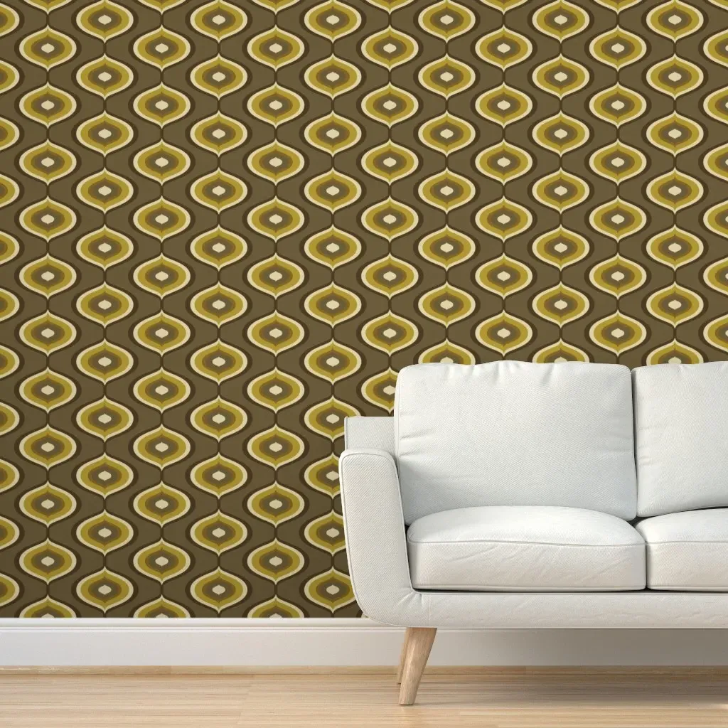 Ogee Lava Lamp Peel and Stick Wallpaper - Olive Green product