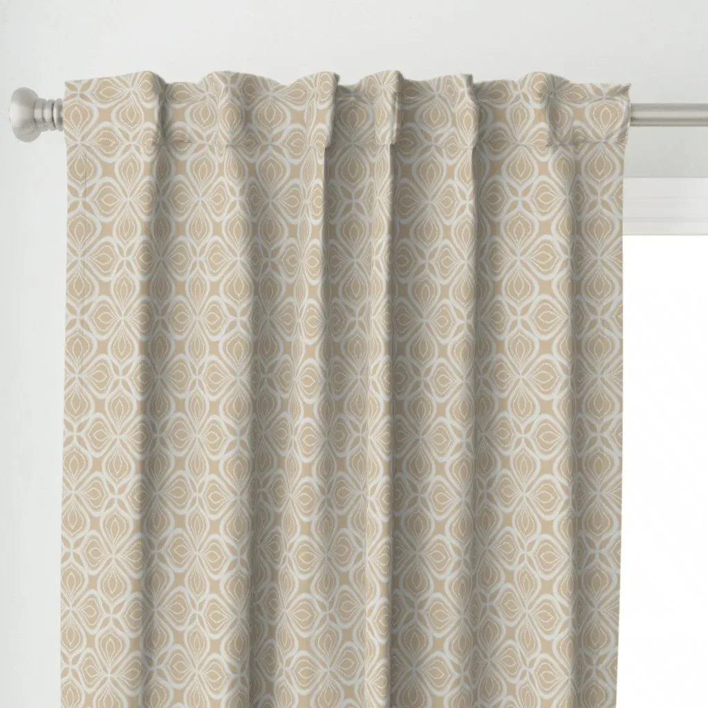 Ogee Petals Curtain Panel - Beige alternate view