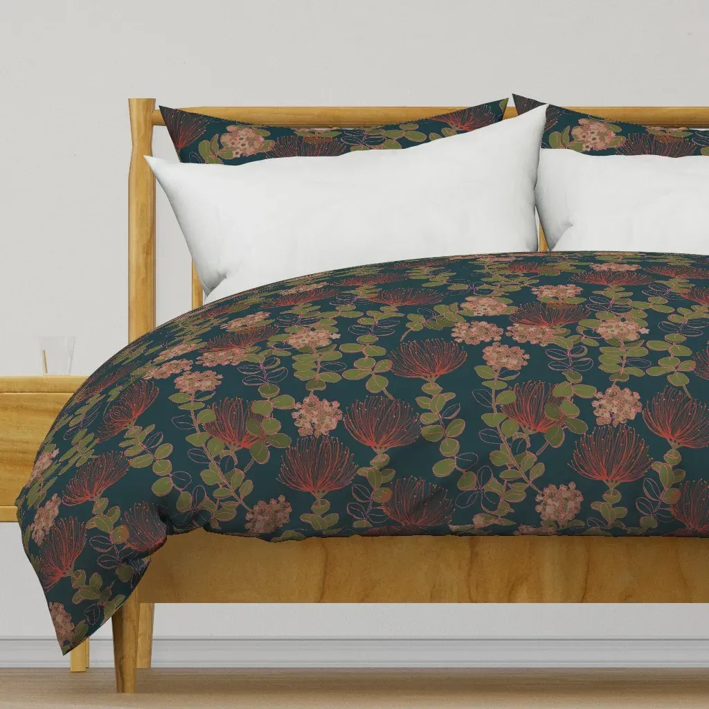 Ohia Lehua Duvet Cover - Crimson Red product