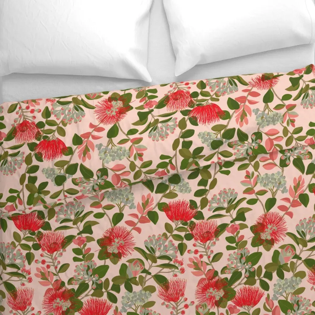 'Ohia Lehua Tree Duvet Cover - Red alternate view