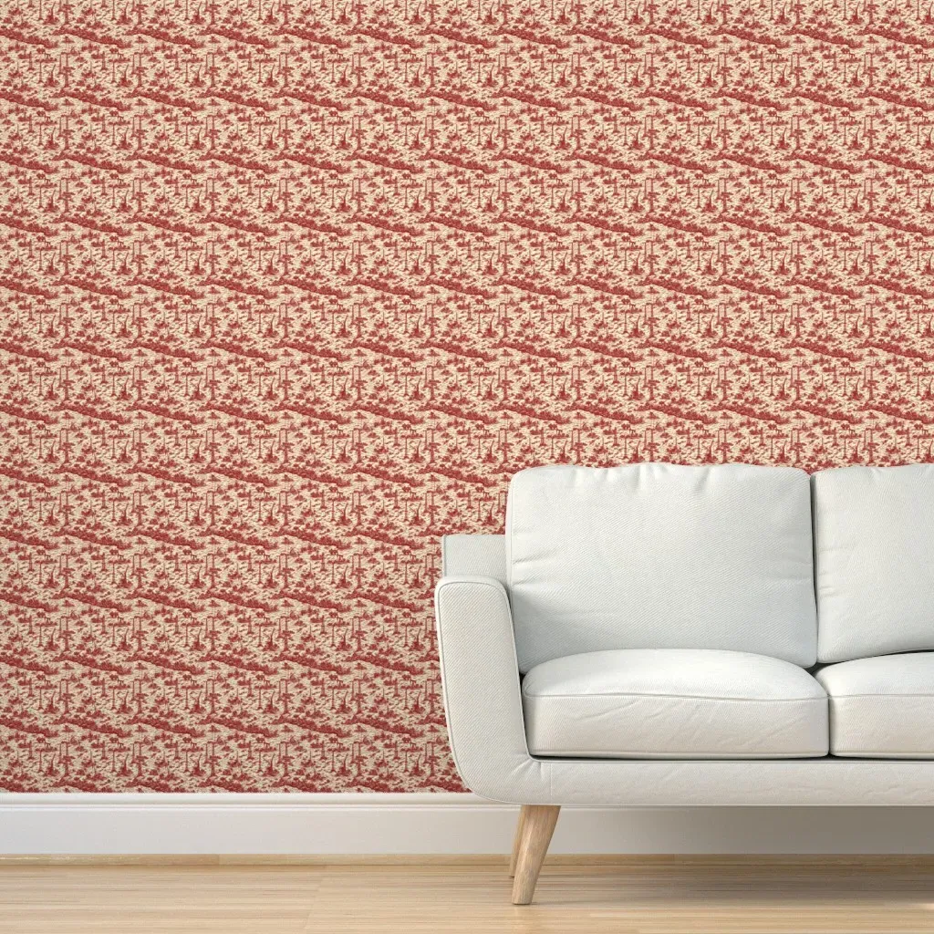 Oklahoma Toile Peel and Stick Wallpaper - Red product