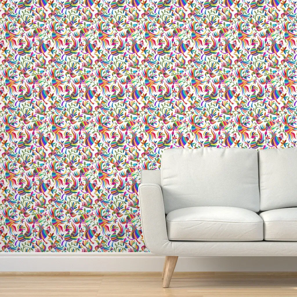 Ole By Virginia Flying Otomi Birds Peel and Stick Wallpaper - Rainbow product