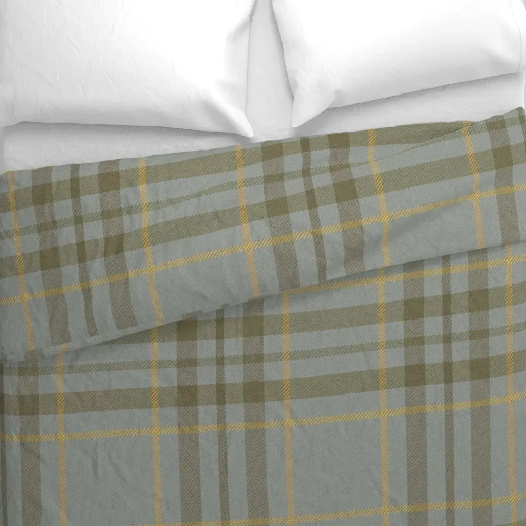 Olive Green Duvet Cover - Gray alternate view