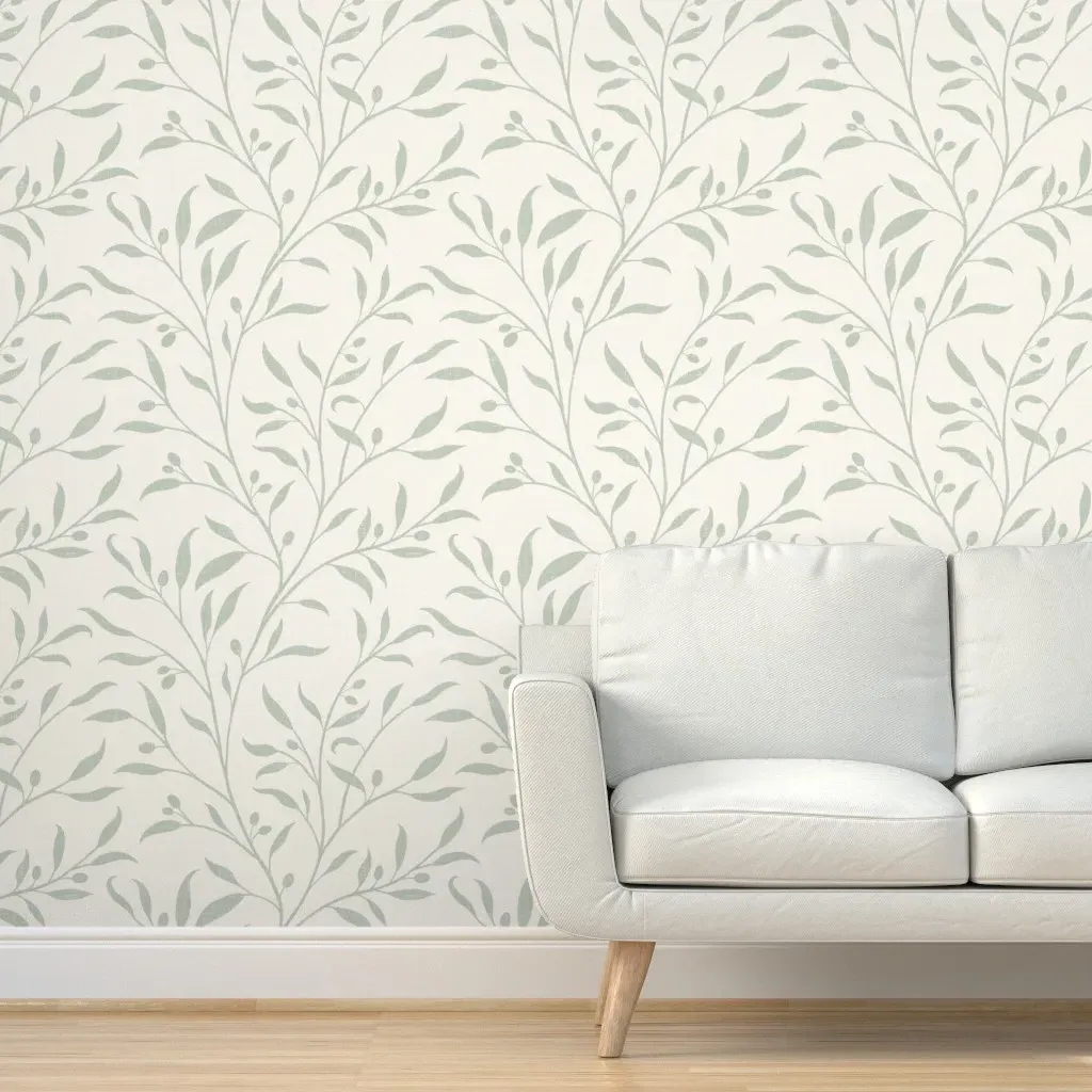 Olive Tree Botanical Leaf Peel and Stick Wallpaper - Sage Green product