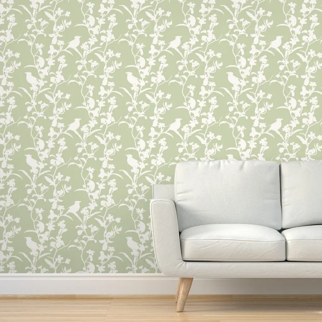 Olivia Chinoiserie Peel and Stick Wallpaper - Green, White product