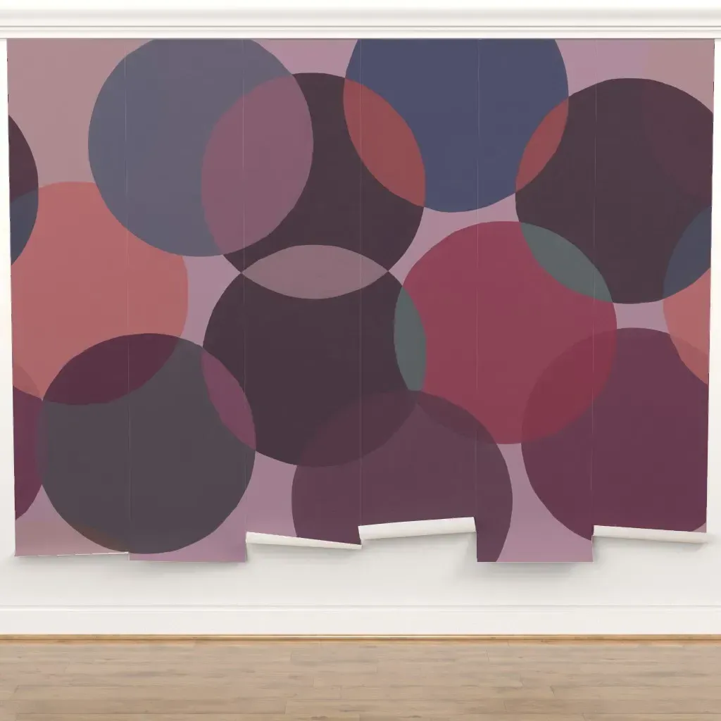 Olson Midcentury Abstract Circles Wall Mural - Muted Mauve product