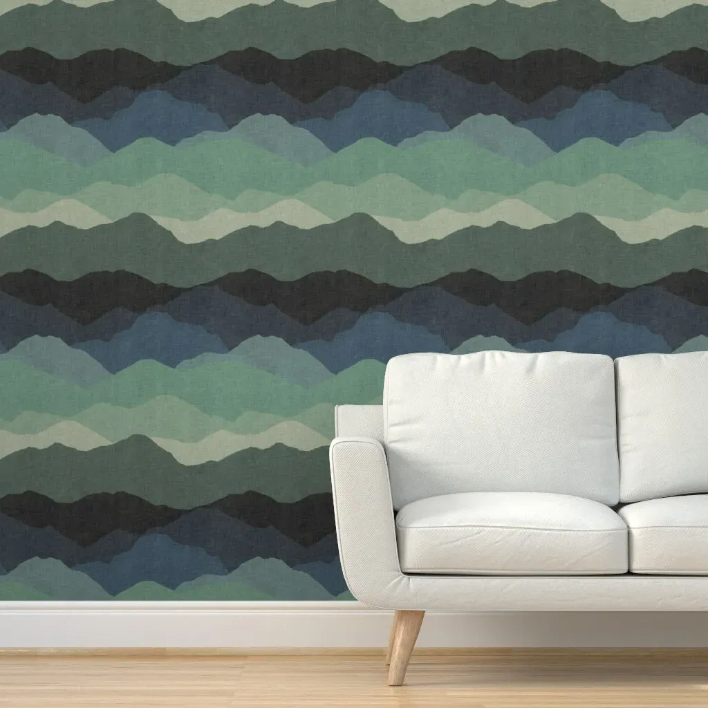 Ombre Abstract Mountain Peel and Stick Wallpaper - Green product