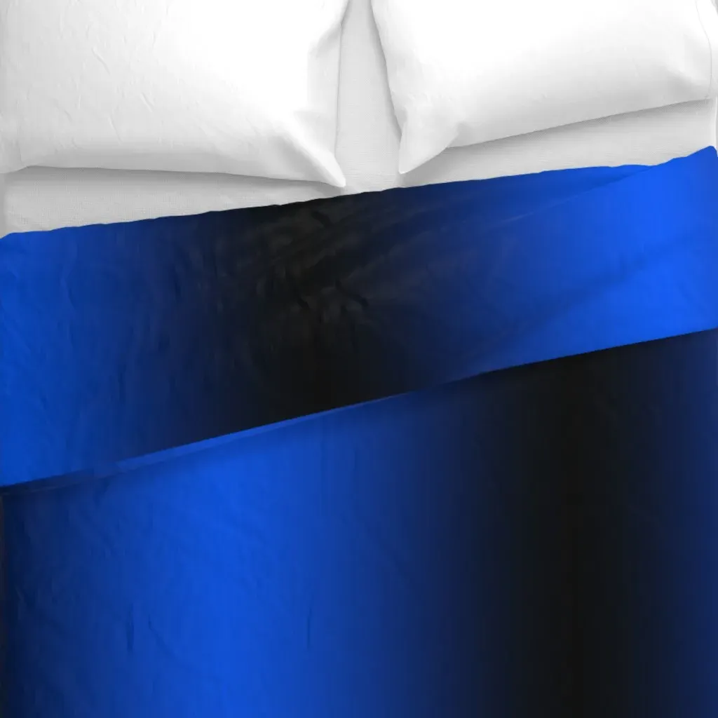 Ombre Black and Blue Duvet Cover alternate view