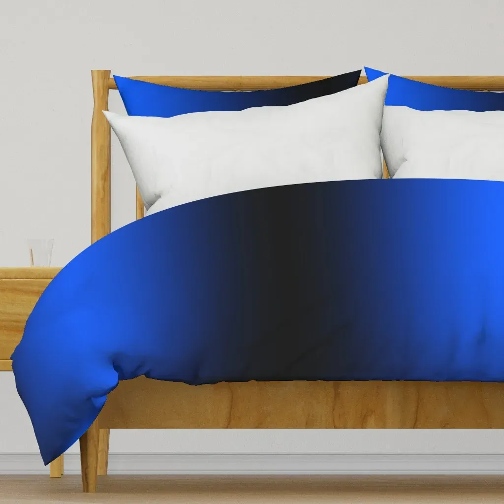 Ombre Black and Blue Duvet Cover product