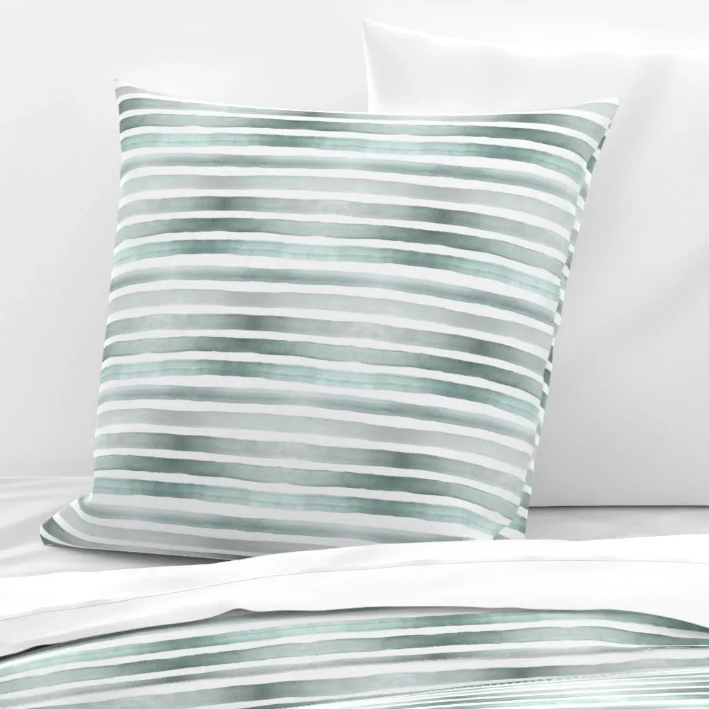 Ombre Stripe Sage Euro Pillow Sham - Light Blue product