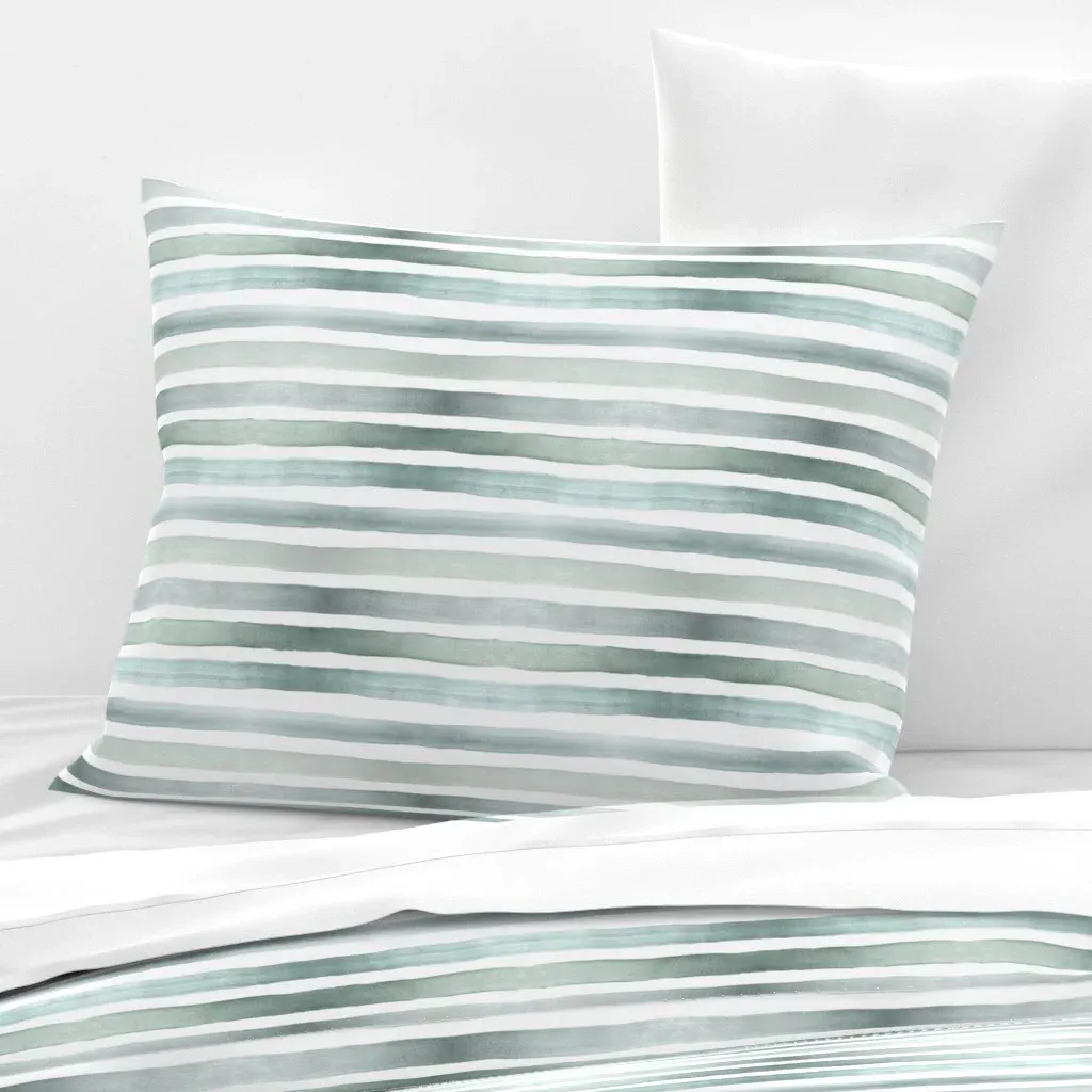 Ombre Stripe Standard Knife Edge Pillow - Light Blue, Cotton Sateen product
