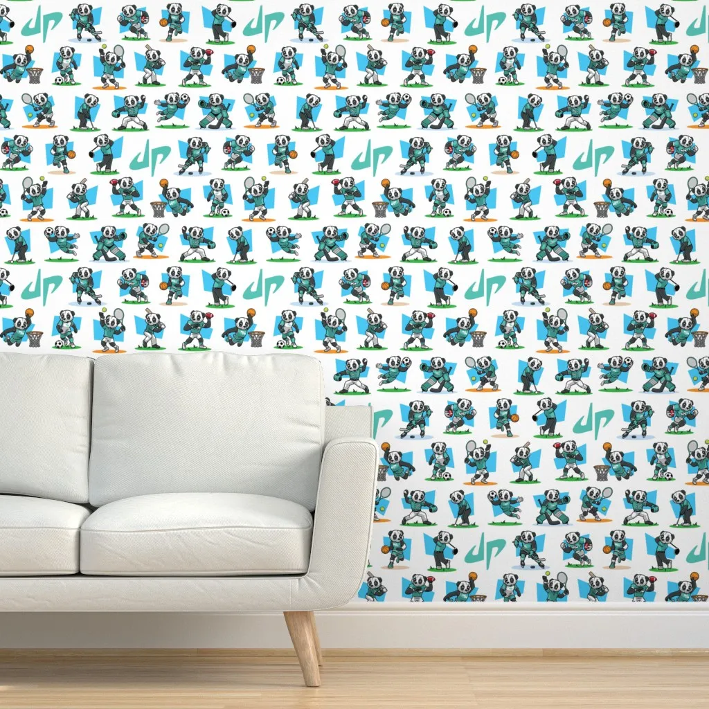 Omni Layout2 Panda Peel and Stick Wallpaper - Teal product