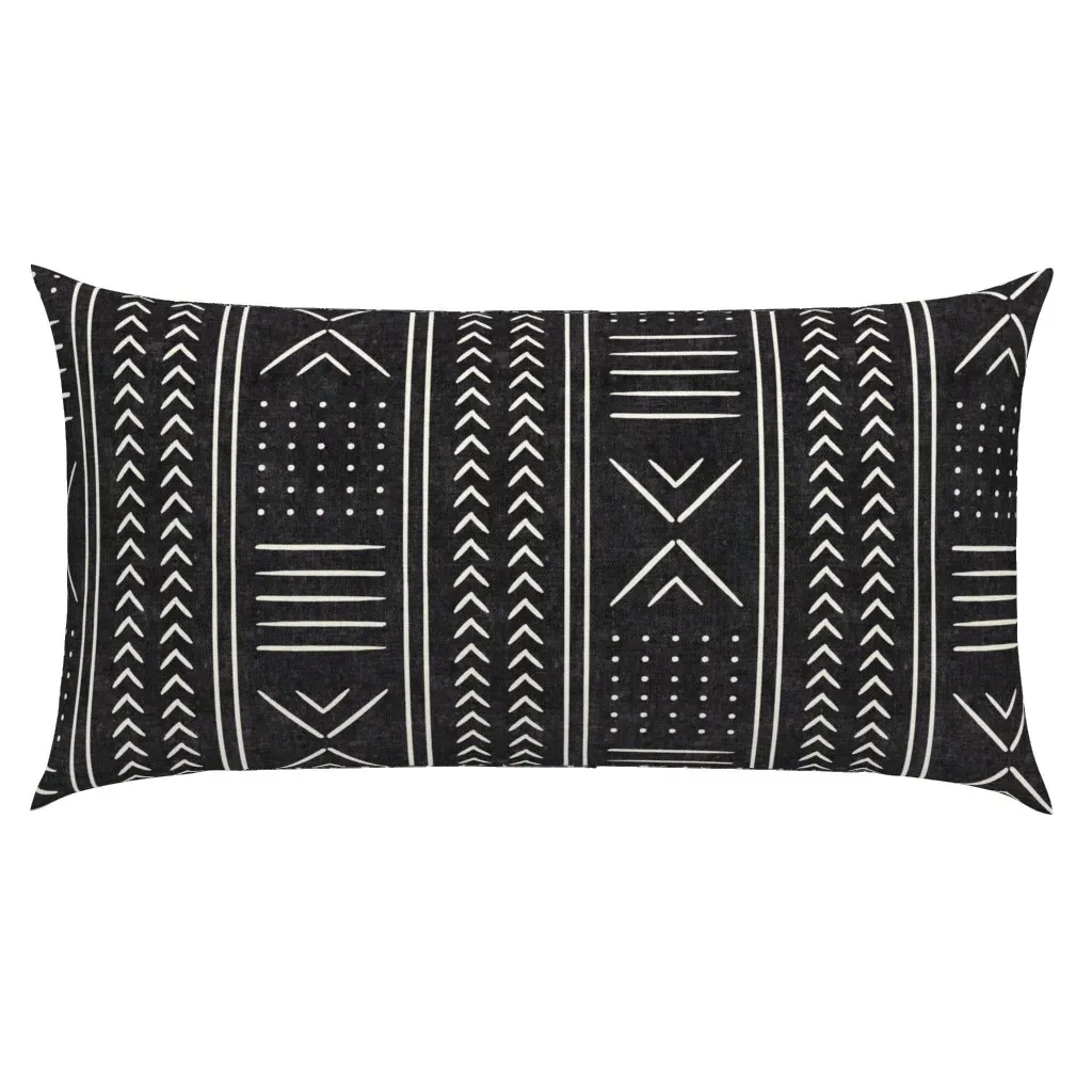 Onyx Mudcloth Arrow Cross Dot King Pillow Sham - Black product