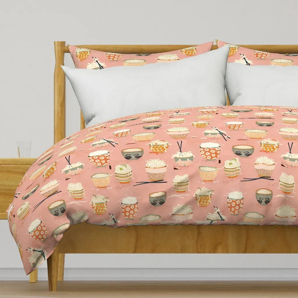 Oodles Of Noodles Large Duvet Cover - Dusty Rose product