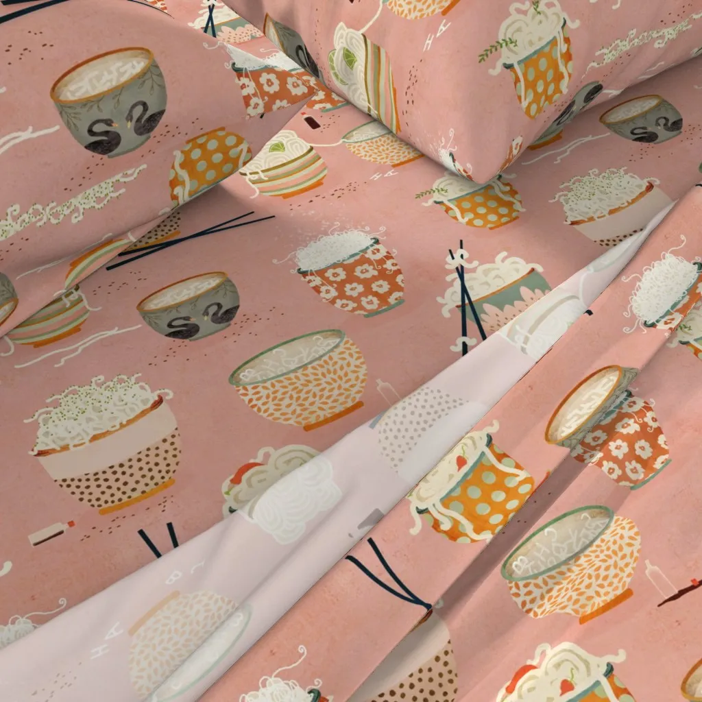 Oodles Of Noodles Large Twin Sheet Set - Dusty Rose alternate view