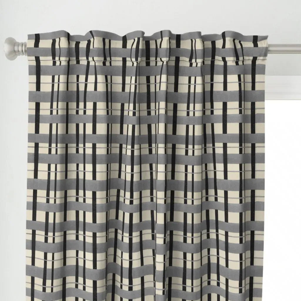 Openweave Curtain Panel - Charcoal Black alternate view