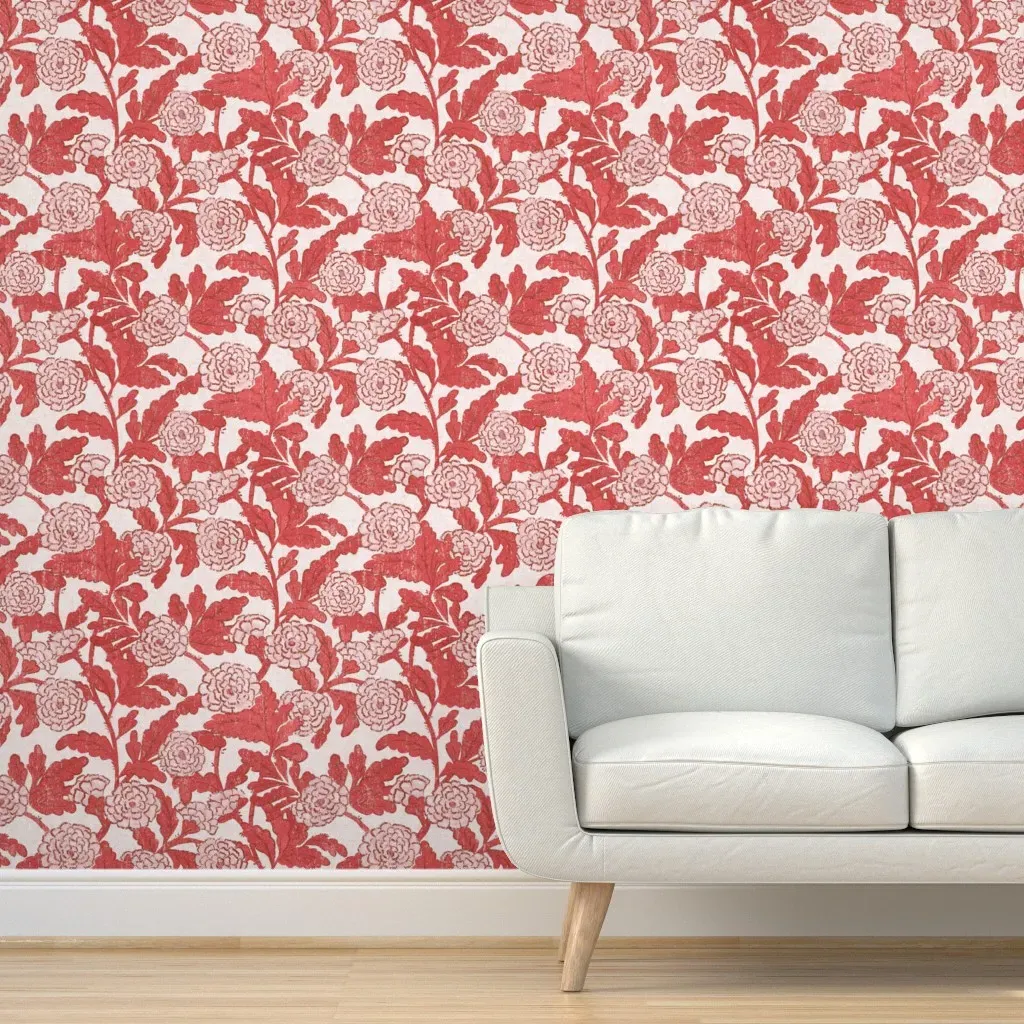 Ophelia Peel and Stick Wallpaper - Crimson product