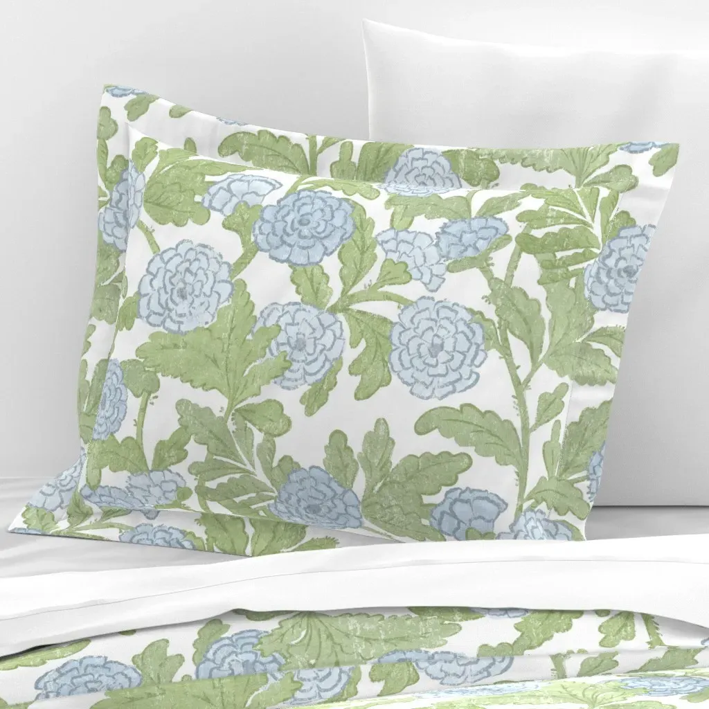 Ophelia Standard Flanged Cushion Cover - Dusty Blue, Cotton Sateen product