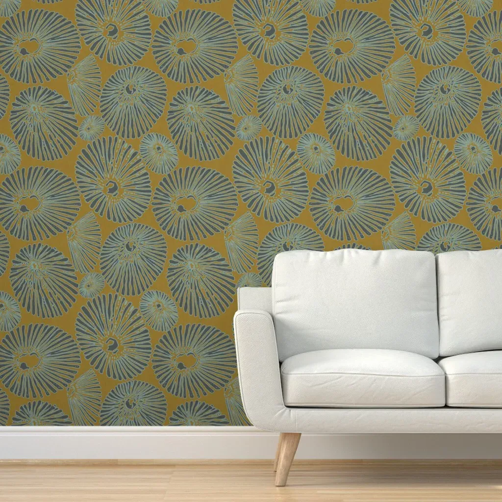 Opihi Linen Peel and Stick Wallpaper - Mustard Yellow product