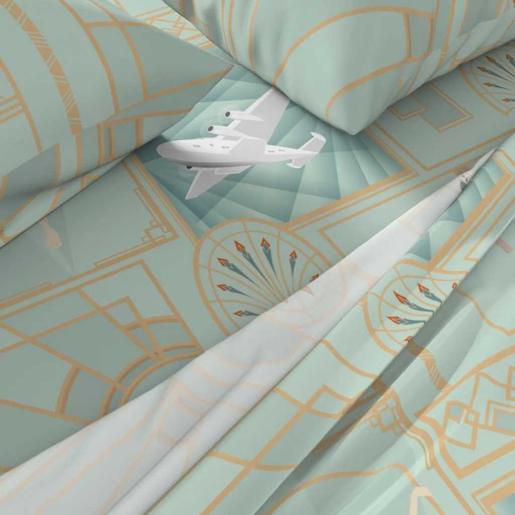 Optimism Opportunity And Adventure Large Scale Full Sheet Set - Mint Green alternate view