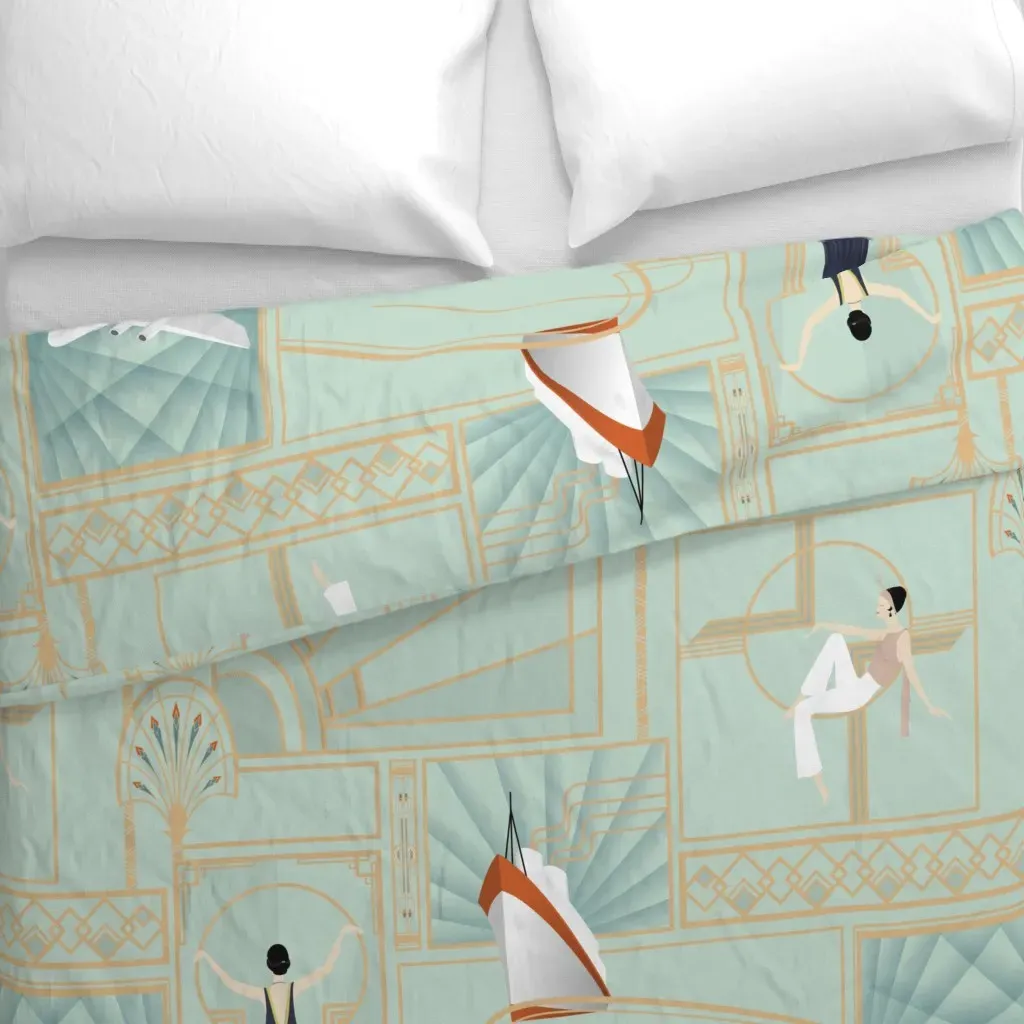 Optimism Opportunity And Duvet Cover - Mint Green alternate view