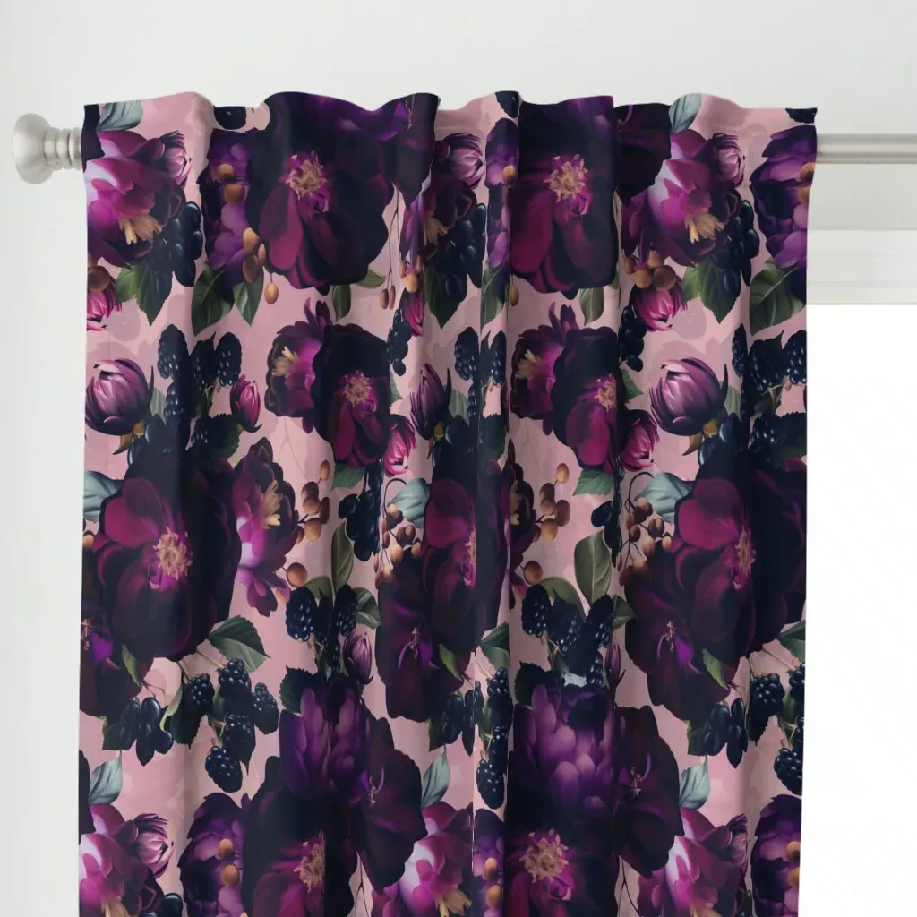 Opulent Dramatic Glamour Curtain Panel - Dark Purple alternate view