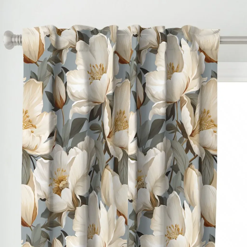 Opulent Flora XL Curtain Panel - Cream alternate view