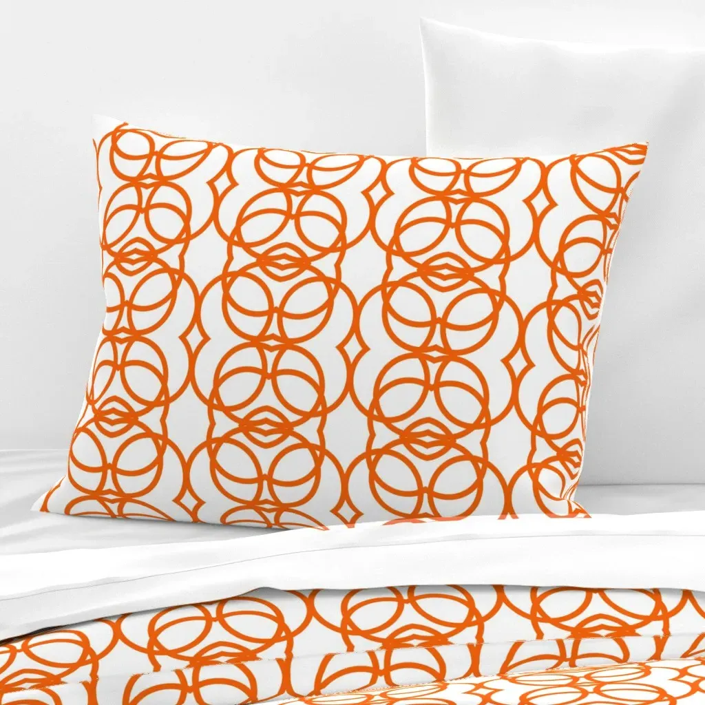 Orange Circles Standard Knife Edge Cushion Cover - Orange, Cotton Sateen product
