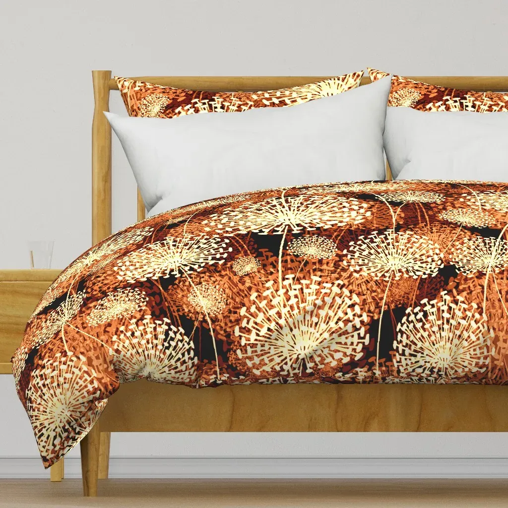 Orange Dandelions Duvet Cover - Cream product