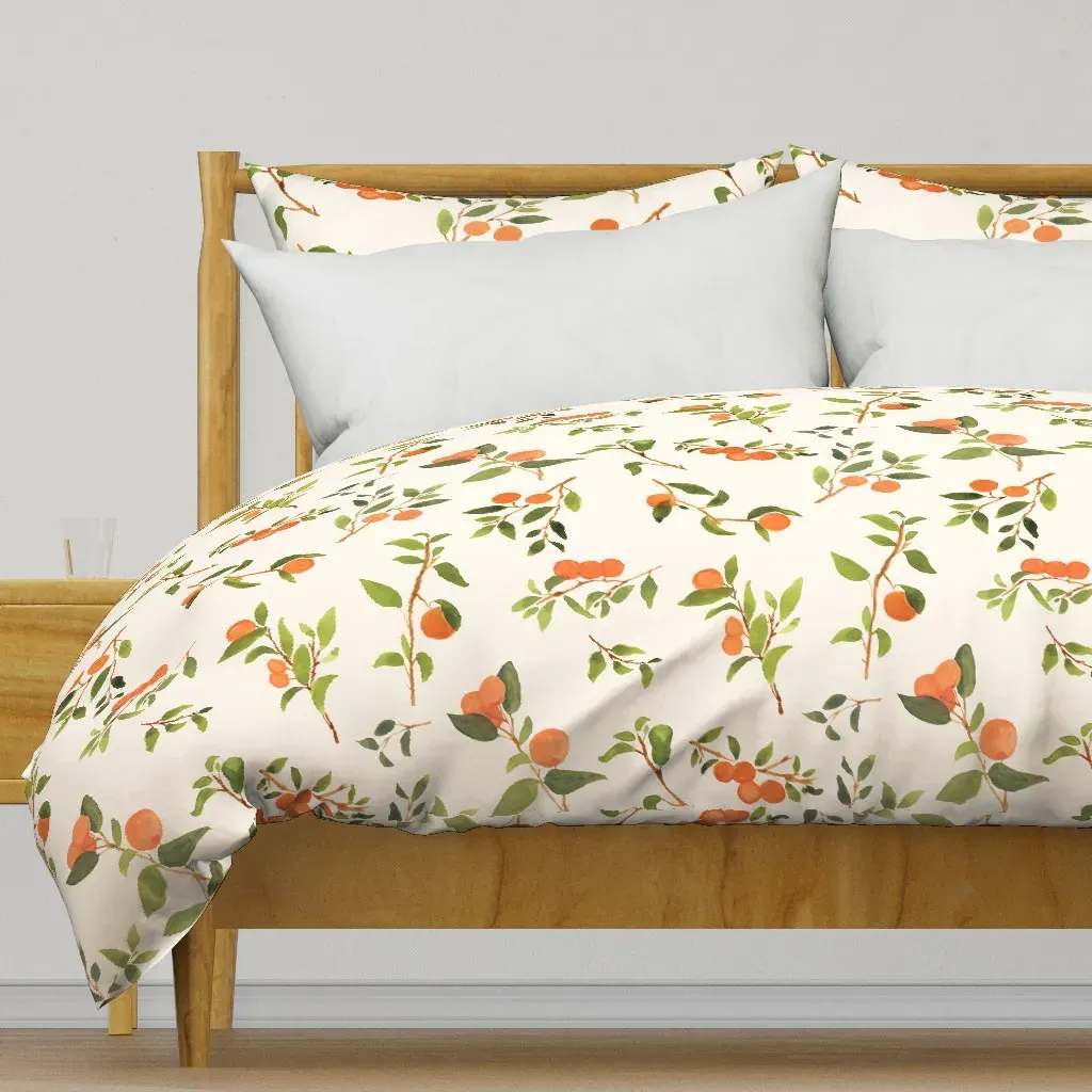 Orange Fields Pattern Summer Duvet Cover - Orange product