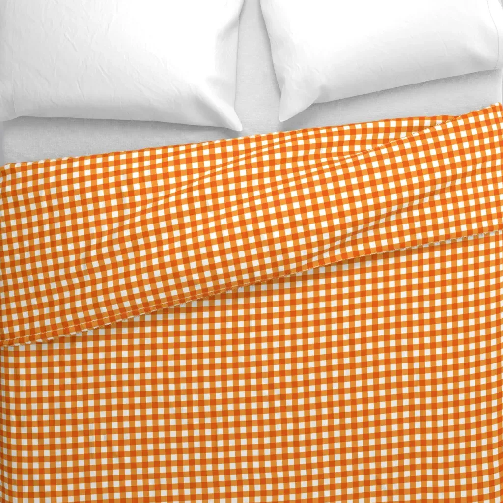 Orange Gingham Duvet Cover alternate view