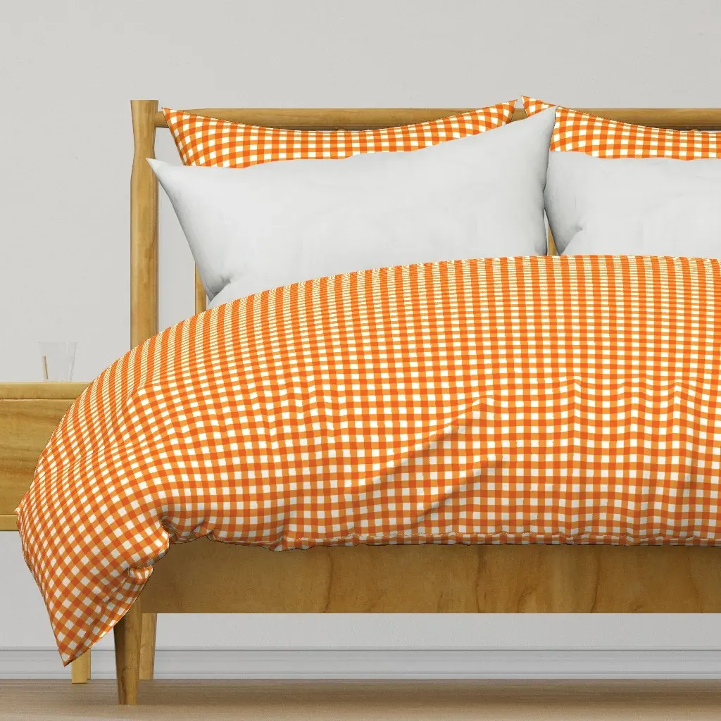 Orange Gingham Duvet Cover product